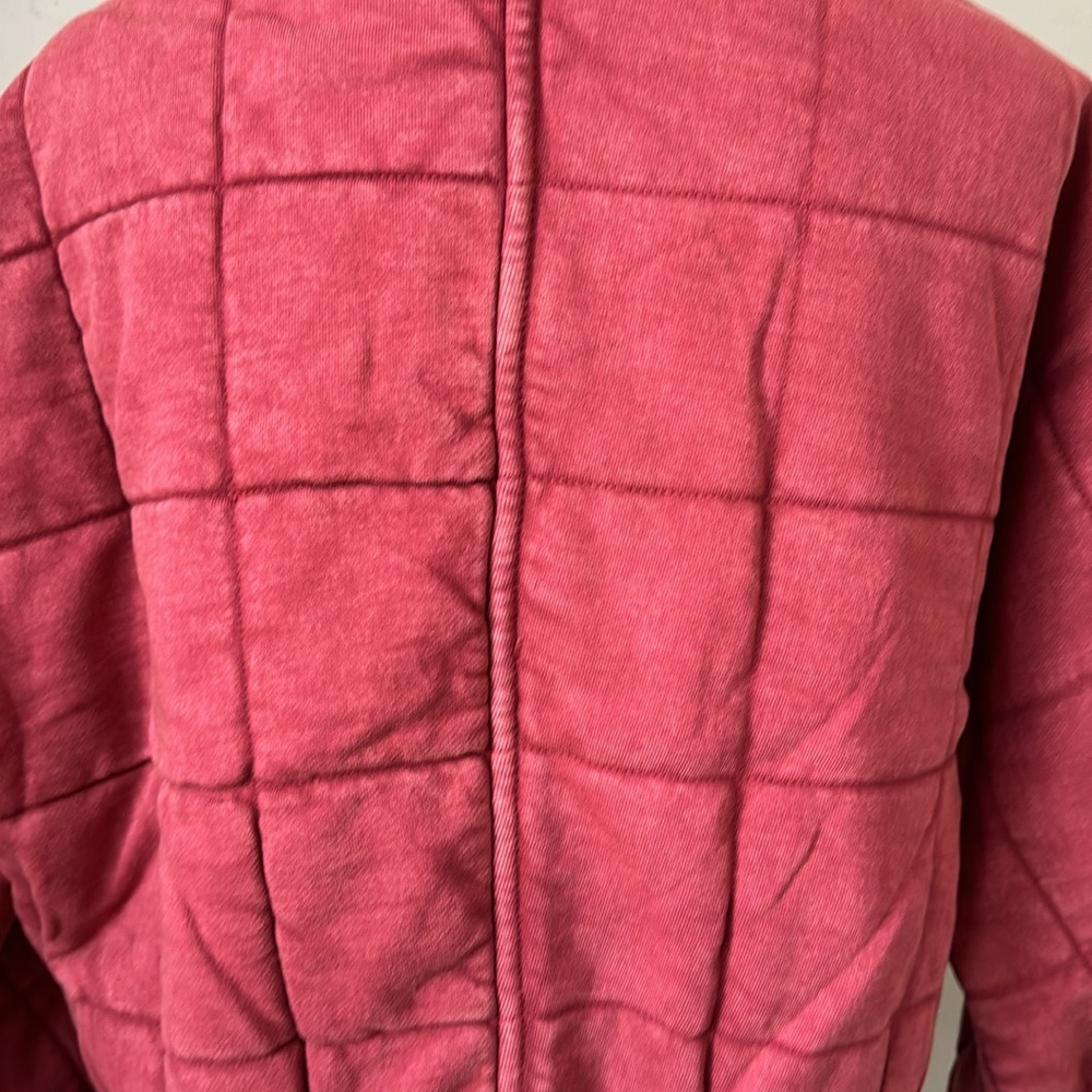 Free People Quilted Bomber Jacket Knitted Dolman Coat Cherry Juice XS - Picture 9 of 16